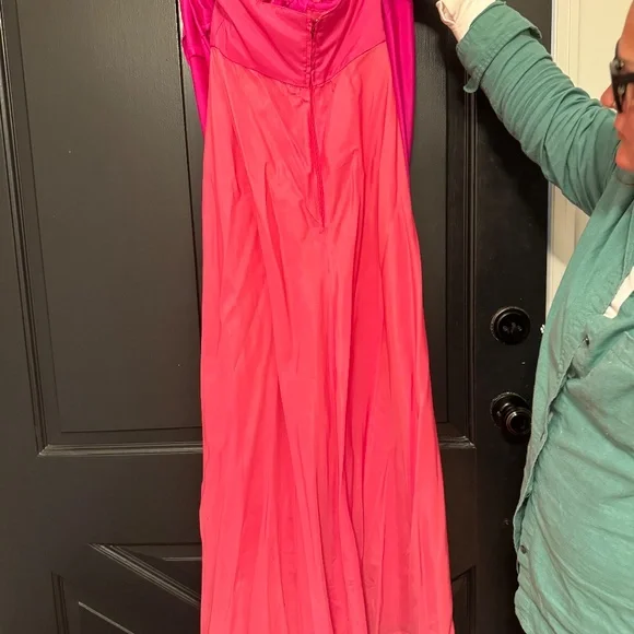 Vintage Hot Pink Jersey Gown